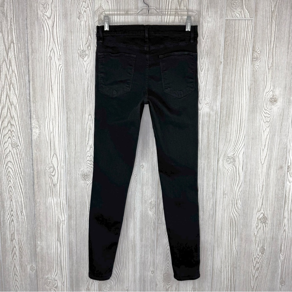 FRAME Denim Le High Skinny Front Split Black 28 Film Noir Wash Front Slit Hem - Picture 7 of 15